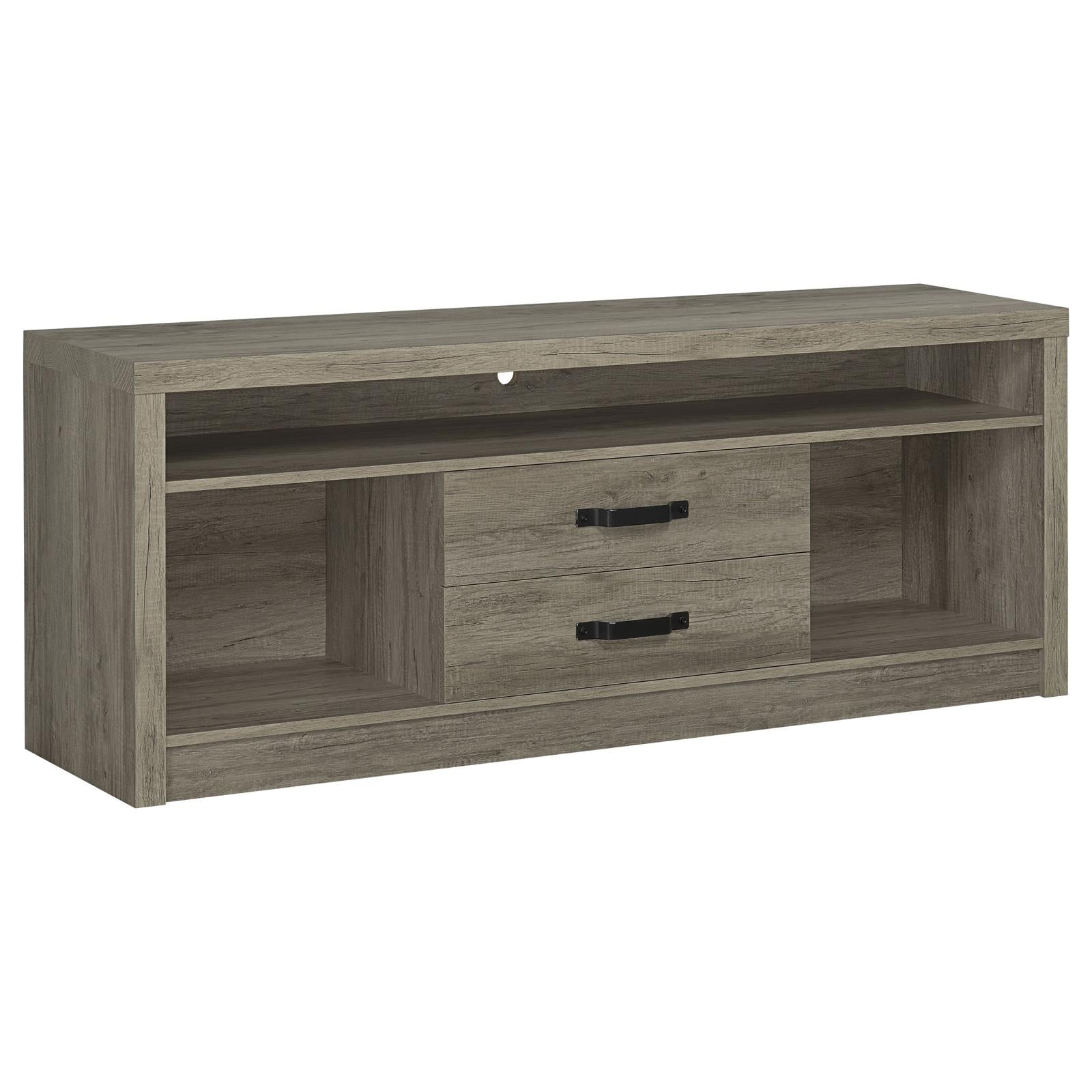 Burke 2-Drawer TV Console Gray Driftwood - 701024 - Bien Home Furniture & Electronics