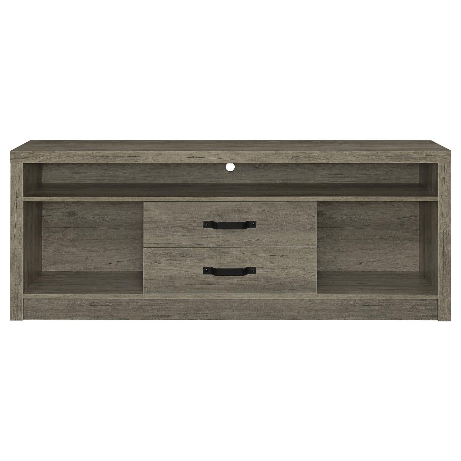 Burke 2-Drawer TV Console Gray Driftwood - 701024 - Bien Home Furniture & Electronics