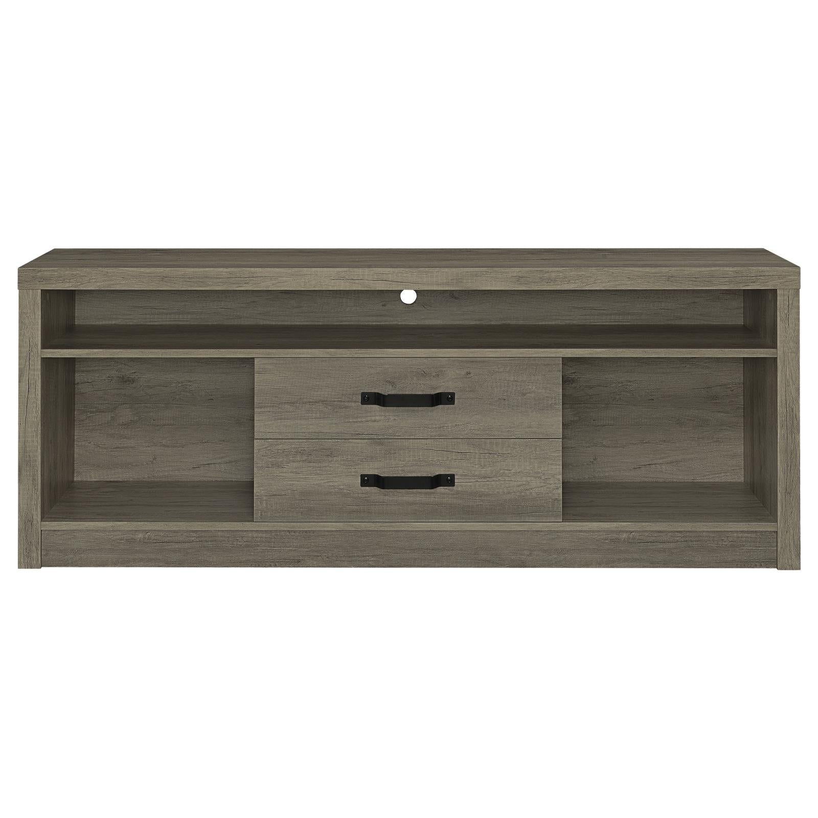 Burke 2-Drawer TV Console Gray Driftwood - 701024 - Bien Home Furniture & Electronics