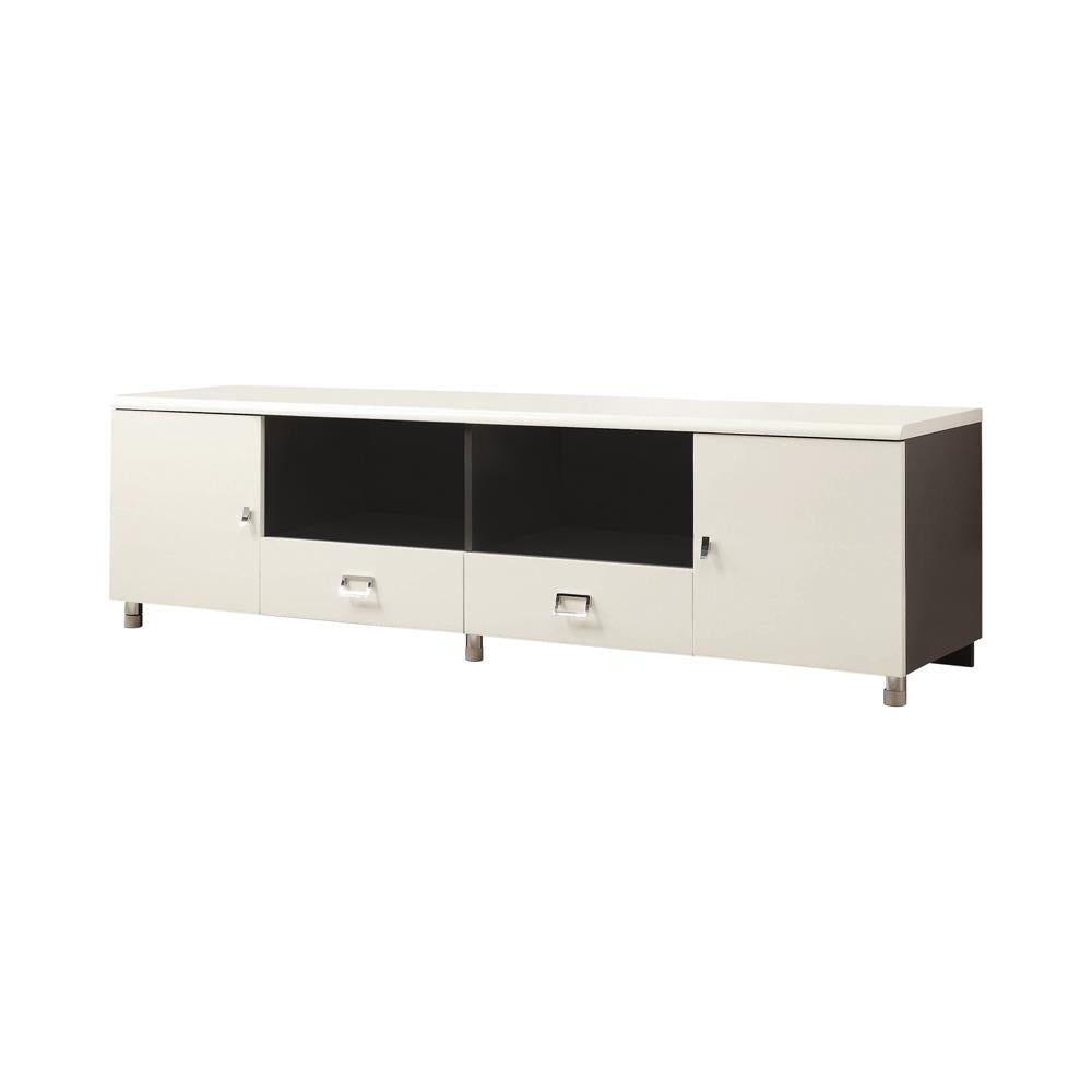 Burkett 2-Drawer TV Console White/Gray - 700910 - Bien Home Furniture & Electronics