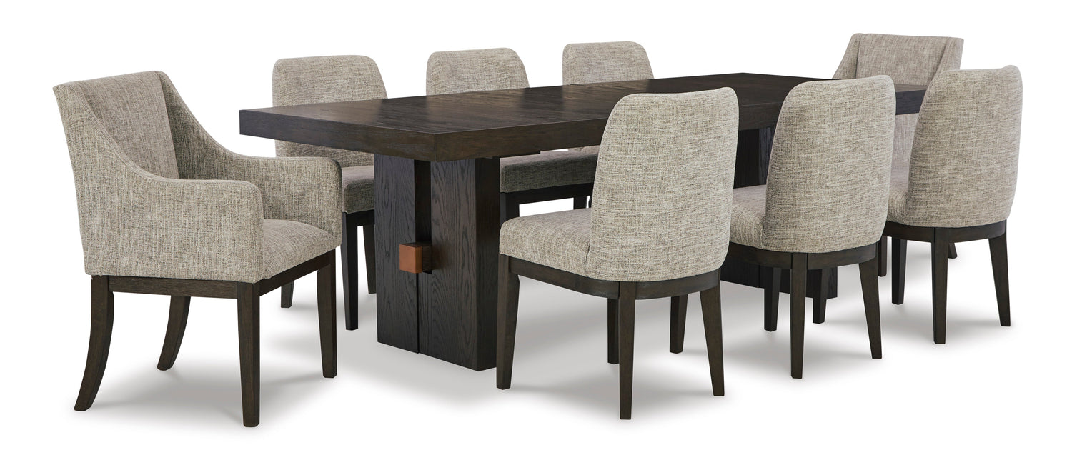 Burkhaus Dark Brown Extendable Dining Set - SET | D984-45 | D984-01(3) - Bien Home Furniture &amp; Electronics