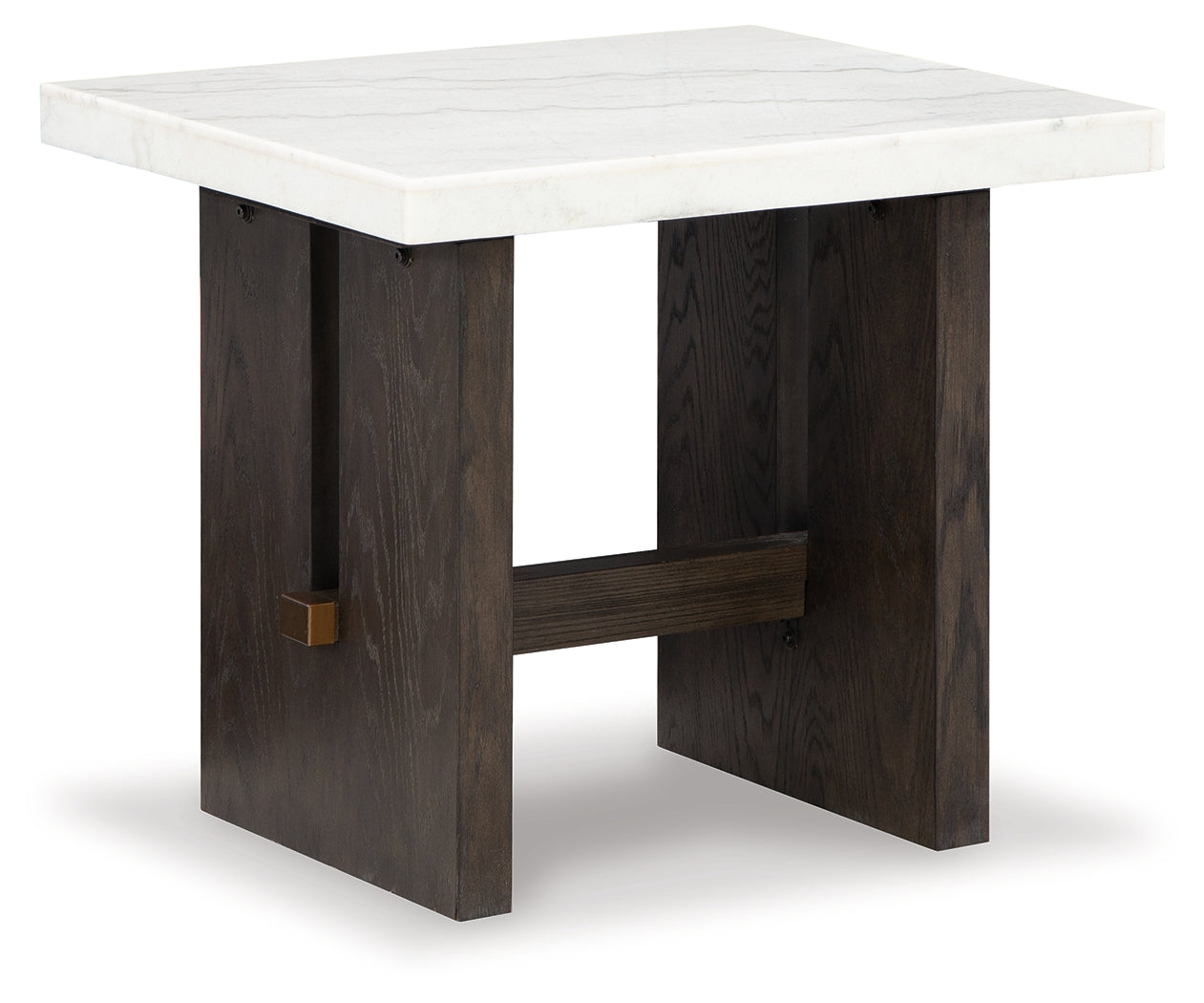 Burkhaus White/Dark Brown End Table - T779-3 - Bien Home Furniture & Electronics