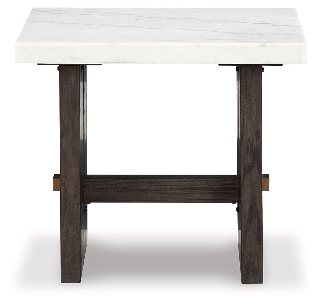 Burkhaus White/Dark Brown End Table - T779-3 - Bien Home Furniture & Electronics