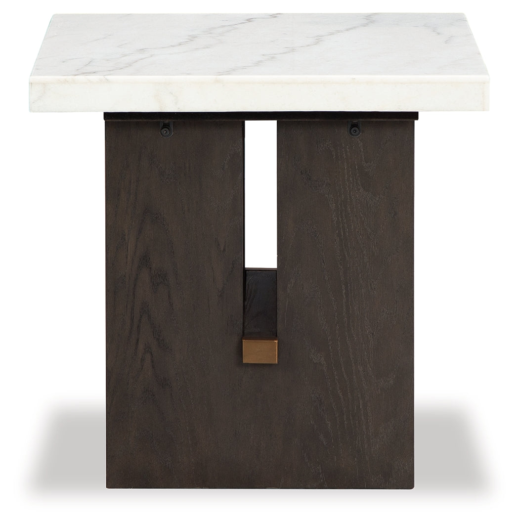 Burkhaus White/Dark Brown End Table - T779-3 - Bien Home Furniture & Electronics