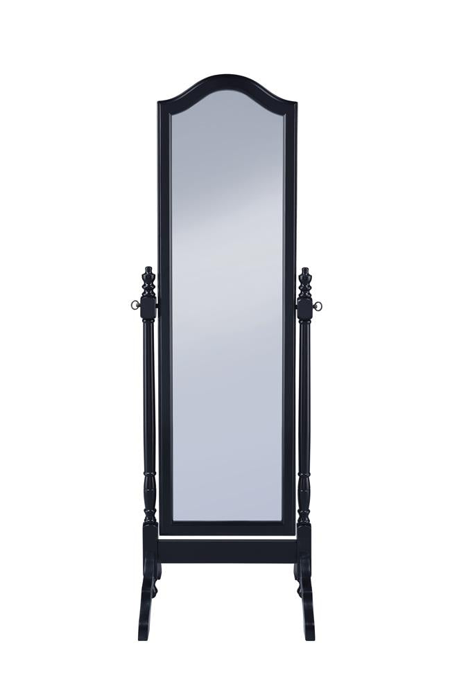 Cabot Black Rectangular Cheval Mirror with Arched Top - 950801 - Bien Home Furniture & Electronics