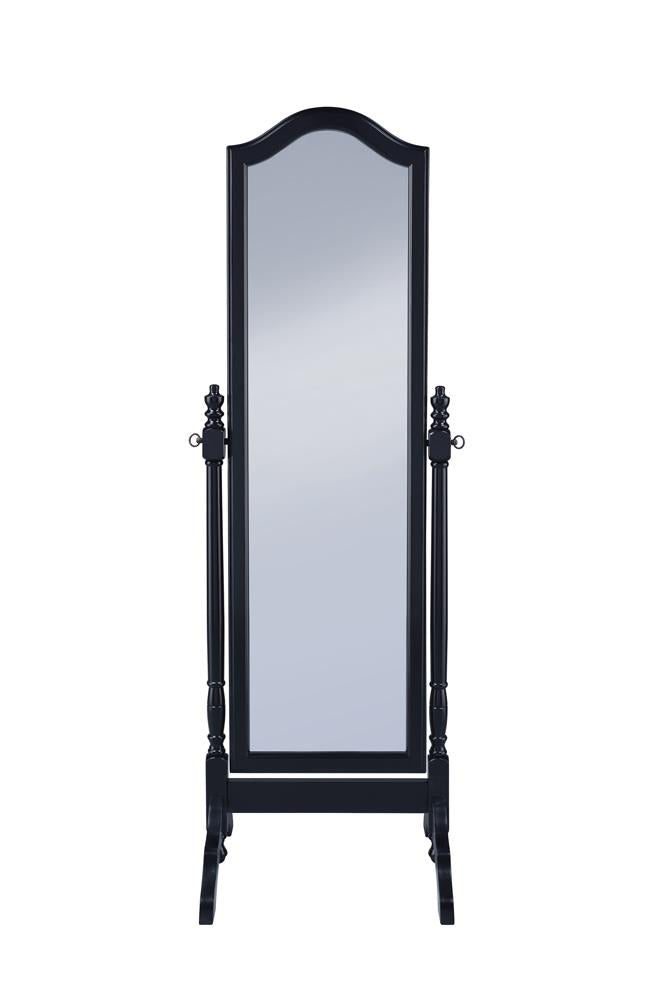 Cabot Black Rectangular Cheval Mirror with Arched Top - 950801 - Bien Home Furniture &amp; Electronics