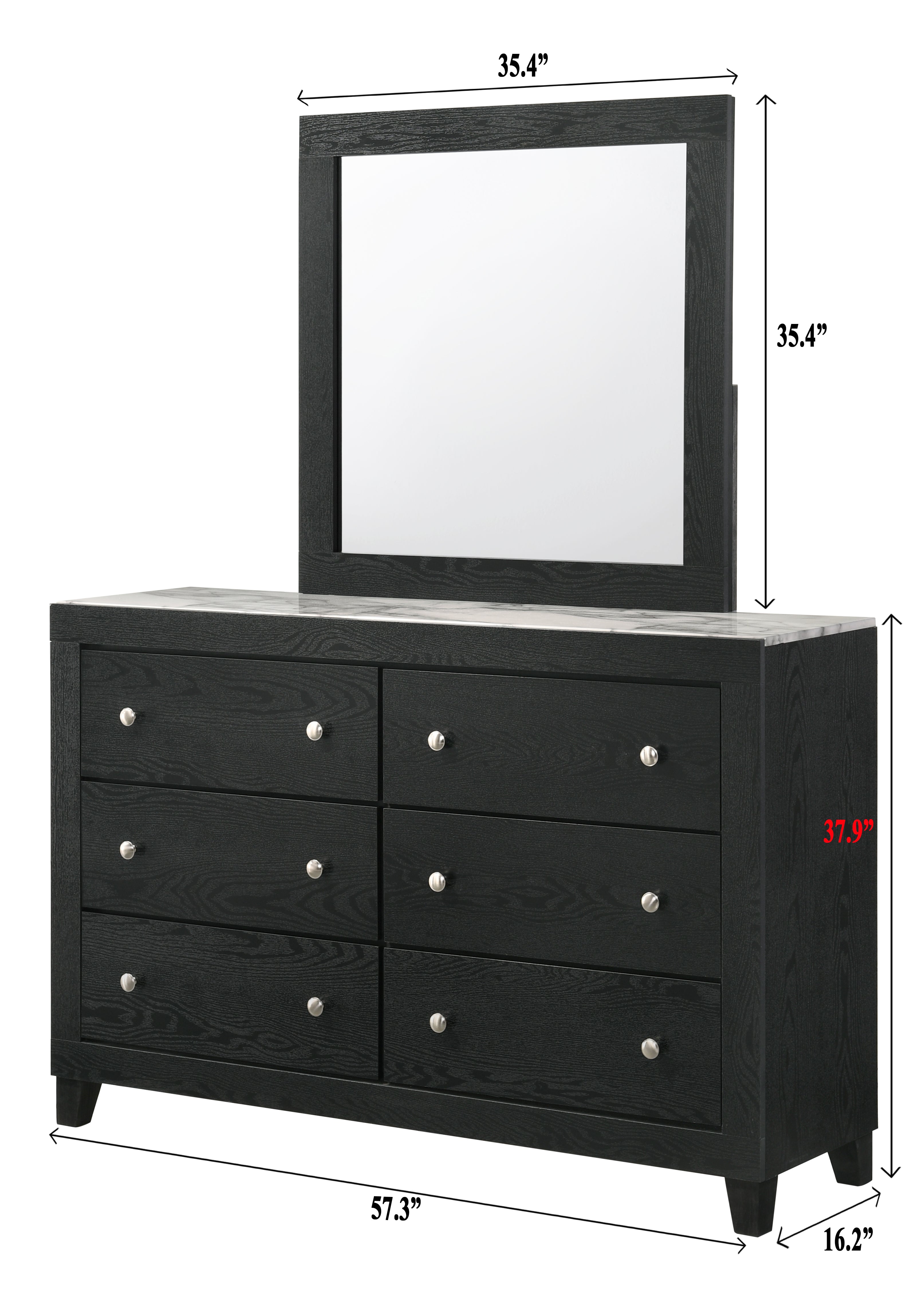 Cadence Black LED Panel Bedroom Set - SET | B4510-Q-BED | B4510-2 | B4510-4 - Bien Home Furniture &amp; Electronics