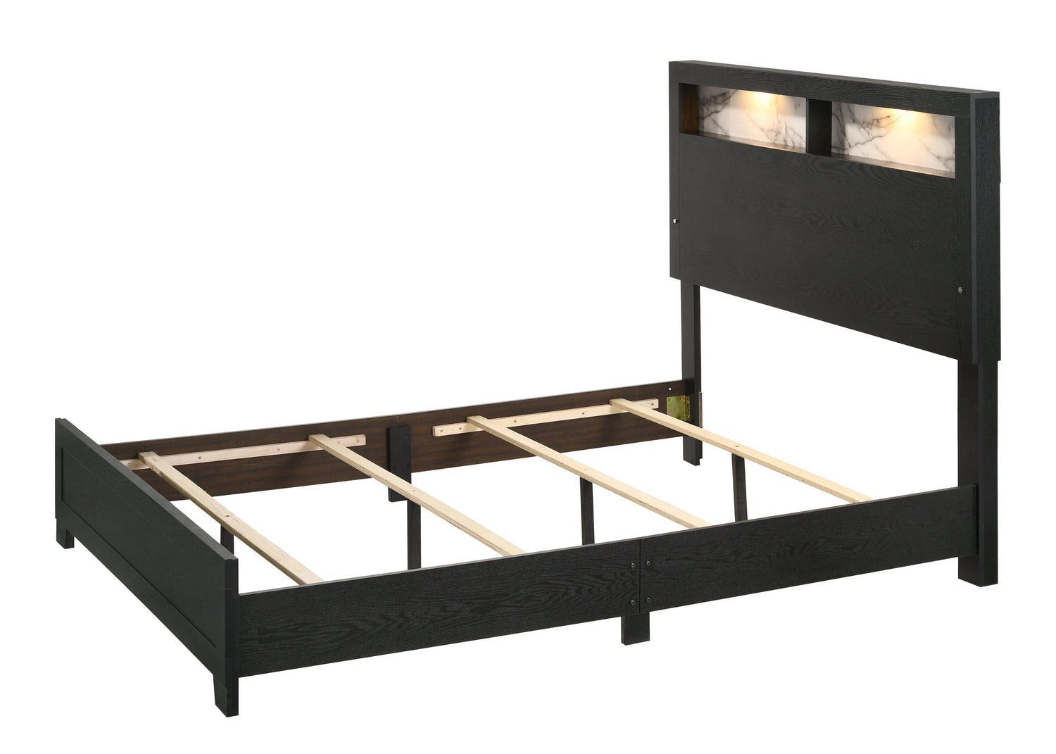 Cadence Black LED Panel Bedroom Set - SET | B4510-Q-BED | B4510-2 | B4510-4 - Bien Home Furniture &amp; Electronics