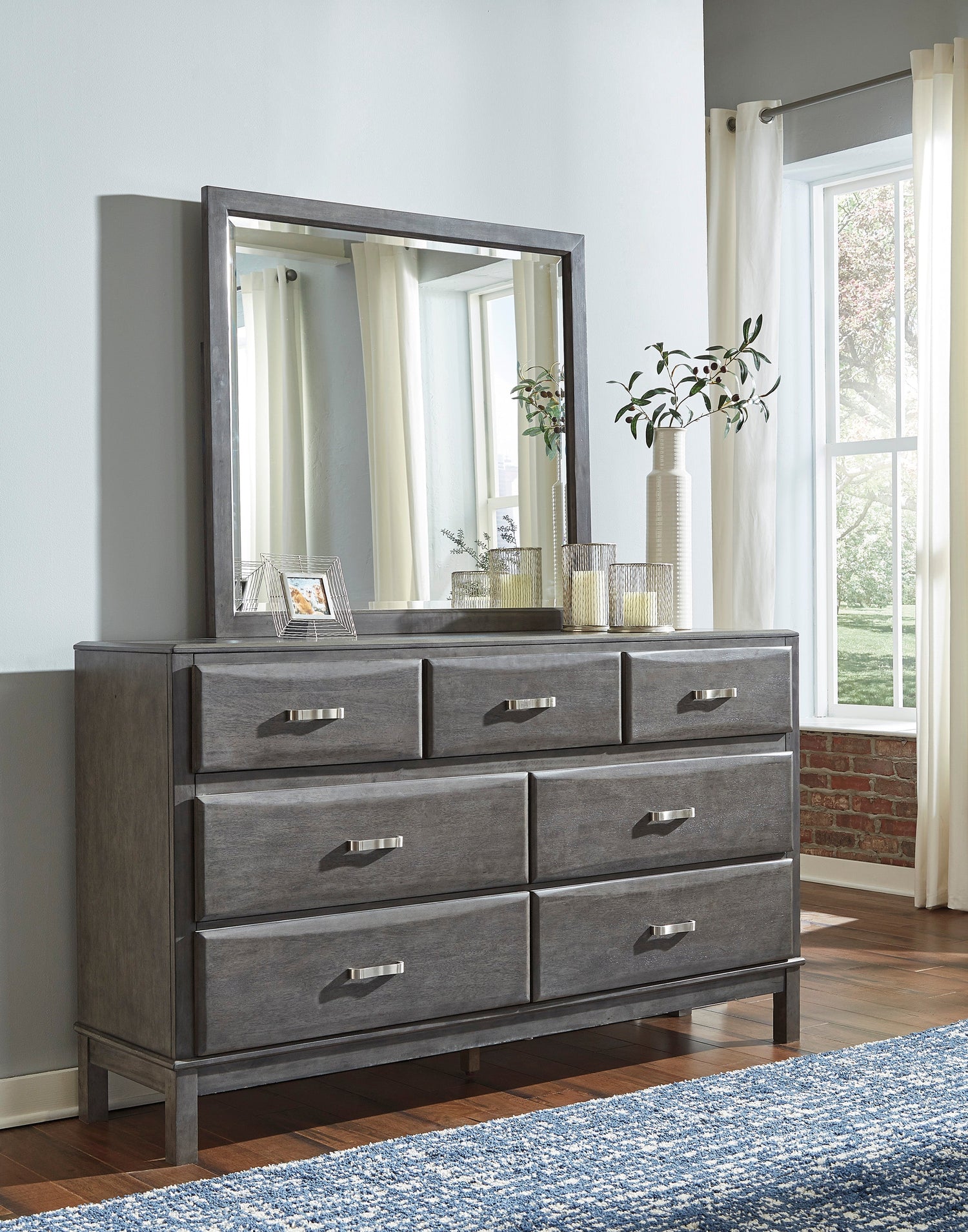 Caitbrook Gray Bookcase Storage Platform Bedroom Set - SET | B476-64 | B476-65 | B476-98 | B476-92 | B476-46 - Bien Home Furniture & Electronics