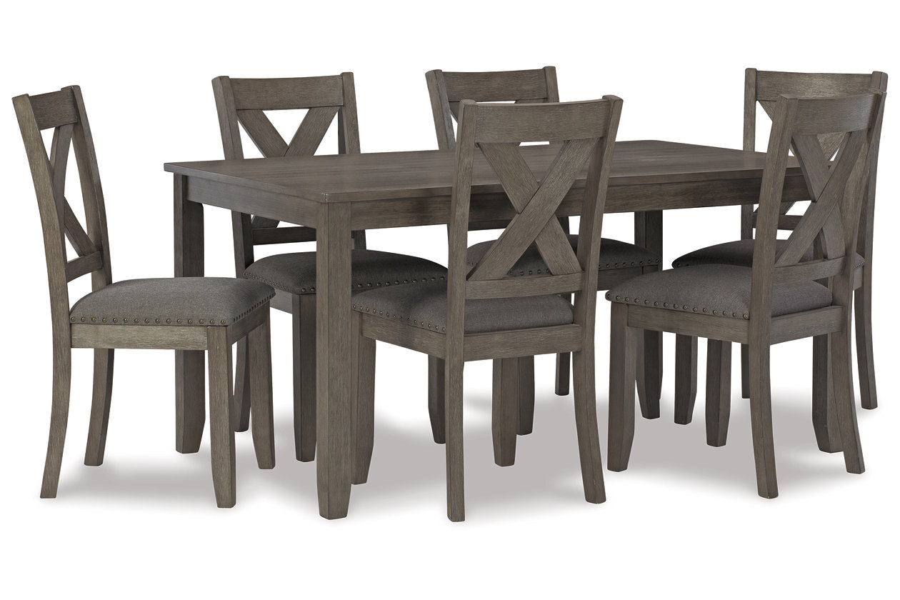 Caitbrook Gray Dining Table and Chairs, Set of 7 - D388-425 - Bien Home Furniture & Electronics