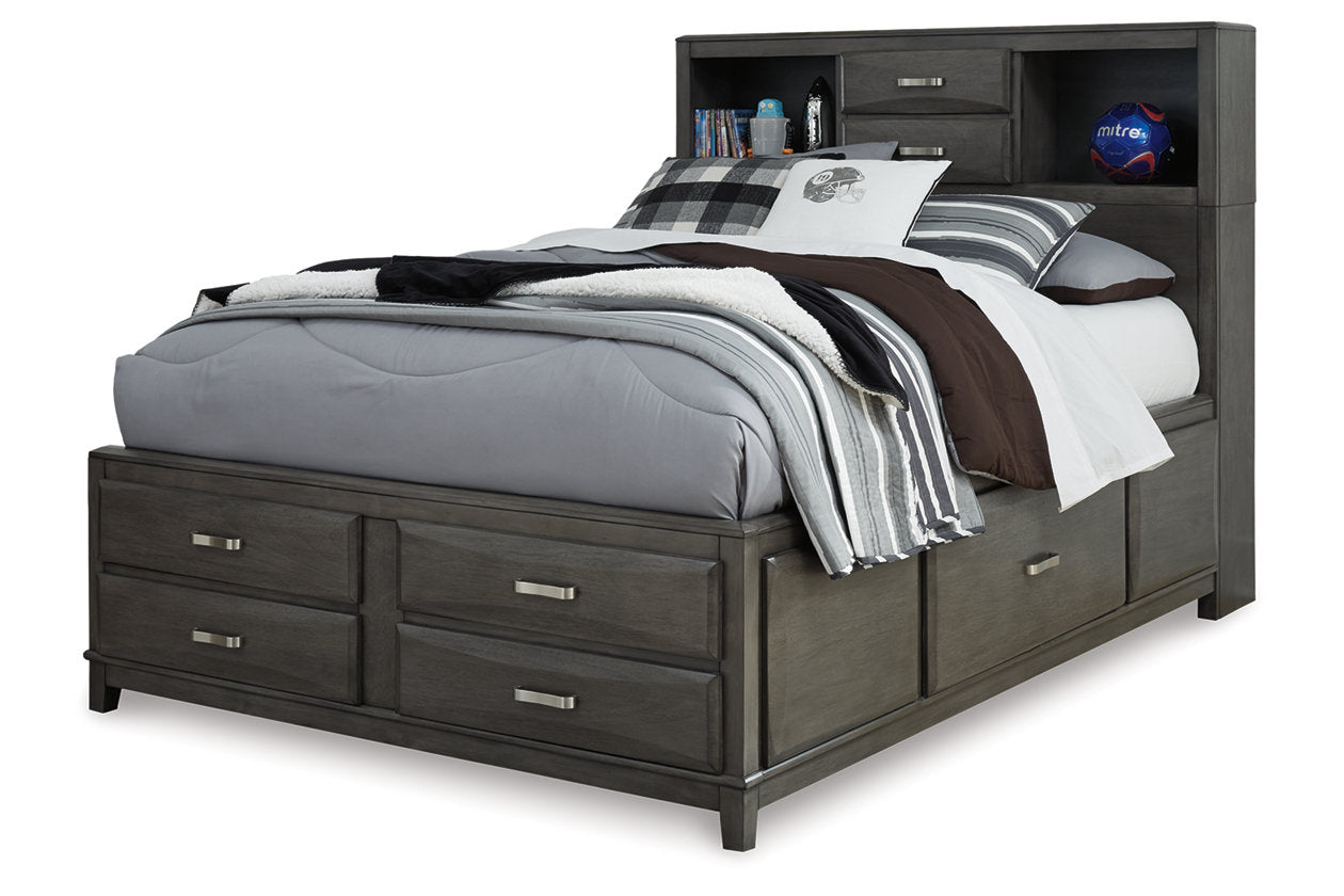 Caitbrook Gray Full Storage Bed with 7 Drawers - SET | B476-74 | B476-77 | B476-88 - Bien Home Furniture & Electronics
