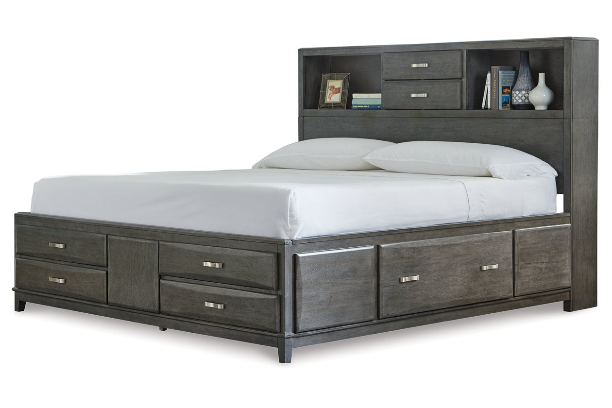Caitbrook Gray King Storage Bed with 8 Drawers - SET | B476-66 | B476-69 | B476-99 - Bien Home Furniture & Electronics