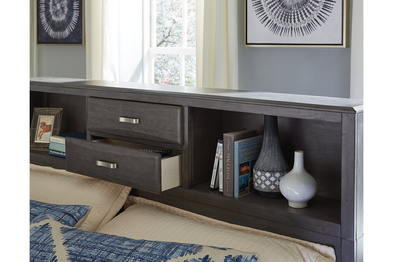 Caitbrook Gray King Storage Bed with 8 Drawers - SET | B476-66 | B476-69 | B476-99 - Bien Home Furniture & Electronics