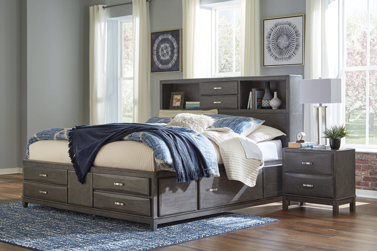 Caitbrook Gray King Storage Bed with 8 Drawers - SET | B476-66 | B476-69 | B476-99 - Bien Home Furniture & Electronics