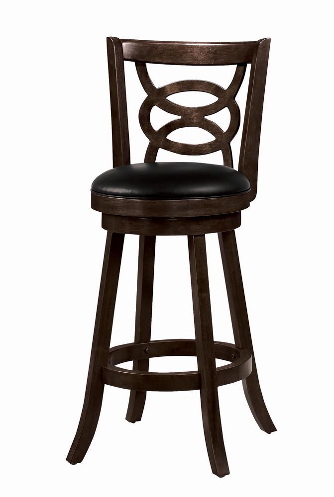 Calecita Cappuccino Swivel Bar Stools with Upholstered Seat, Set of 2 - 101930 - Bien Home Furniture &amp; Electronics