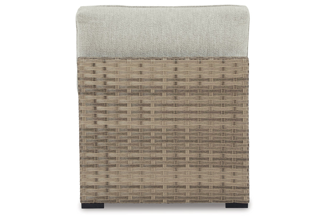 Calworth Beige Outdoor Armless Chair with Cushion, Set of 2 - P458-846 - Bien Home Furniture & Electronics