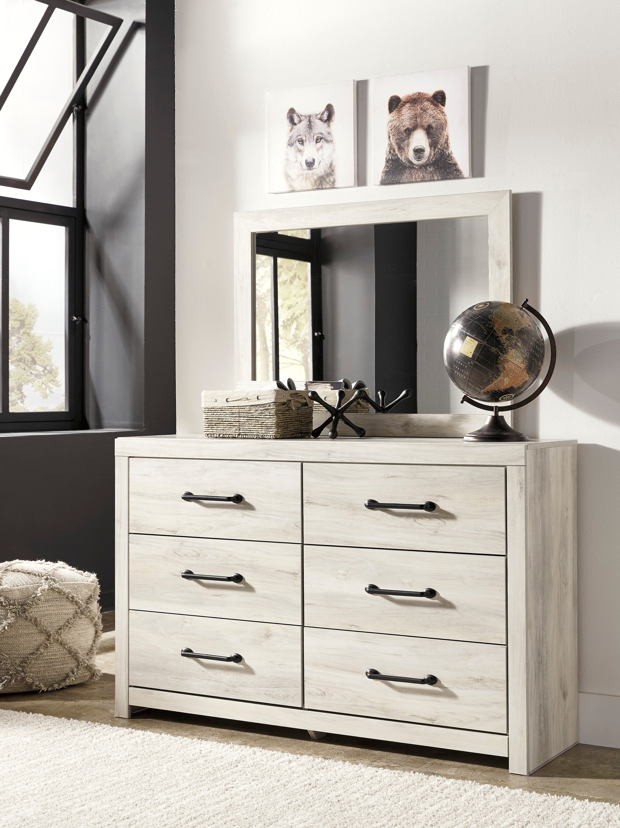Cambeck Whitewash Double Side Storage Platform Youth Bedroom Set - SET | B192-84 | B192-87 | B192-50(2) | B192-31 | B192-36 | B100-12 - Bien Home Furniture & Electronics