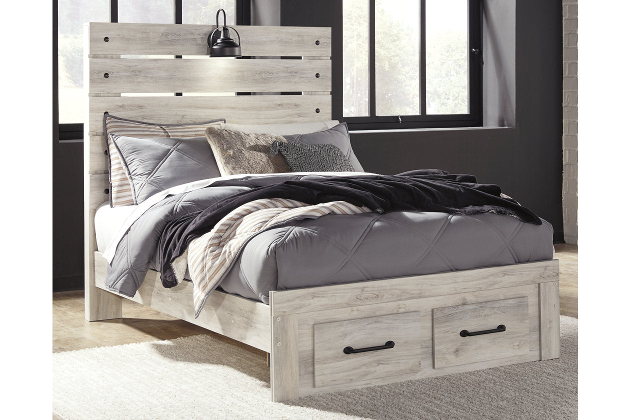 Cambeck Whitewash Full Panel Bed with 2 Storage Drawers - SET | B192-84S | B192-86 | B192-87 - Bien Home Furniture & Electronics