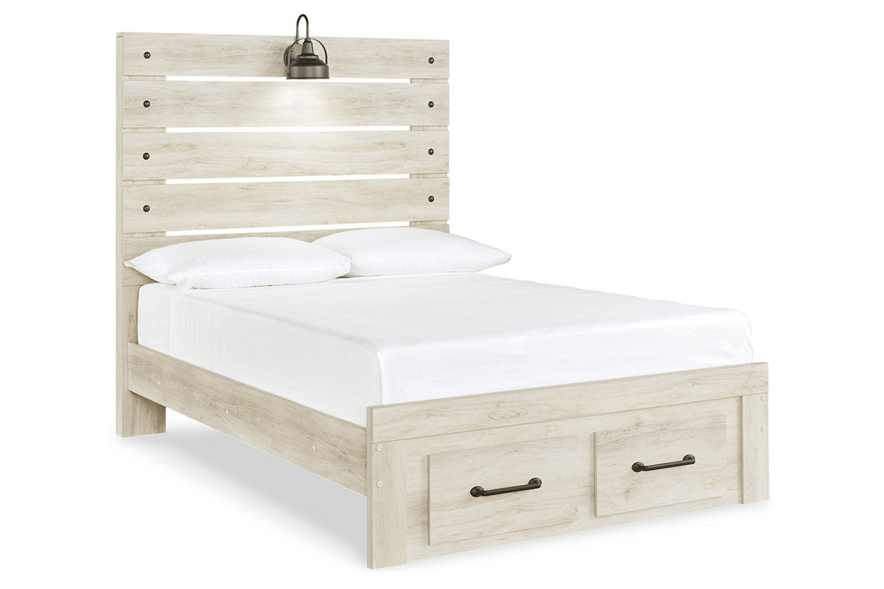 Cambeck Whitewash Full Panel Bed with 2 Storage Drawers - SET | B192-84S | B192-86 | B192-87 - Bien Home Furniture & Electronics