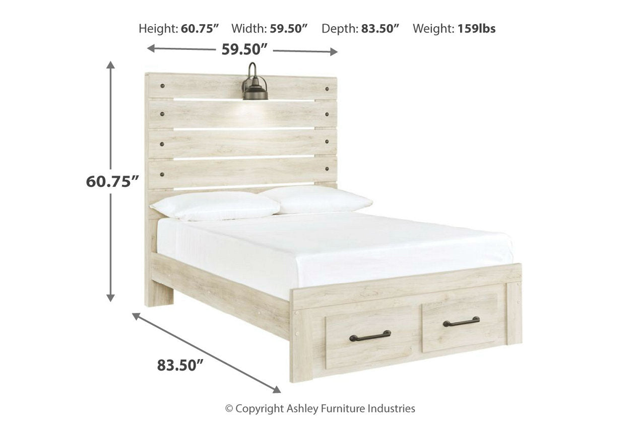 Cambeck Whitewash Full Panel Bed with 2 Storage Drawers - SET | B192-84S | B192-86 | B192-87 - Bien Home Furniture & Electronics