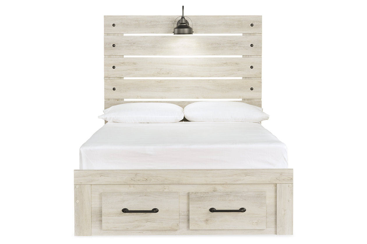Cambeck Whitewash Full Panel Bed with 2 Storage Drawers - SET | B192-84S | B192-86 | B192-87 - Bien Home Furniture & Electronics