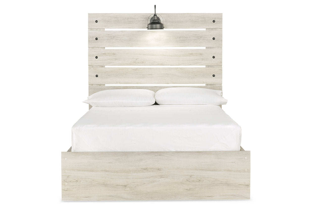Cambeck Whitewash Full Panel Bed with 4 Storage Drawers - SET | B100-12 | B192-50(2) | B192-84 | B192-87 - Bien Home Furniture & Electronics