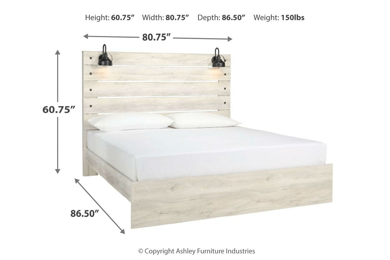 Cambeck Whitewash King Panel Bed - SET | B192-56 | B192-58 | B192-97 - Bien Home Furniture & Electronics