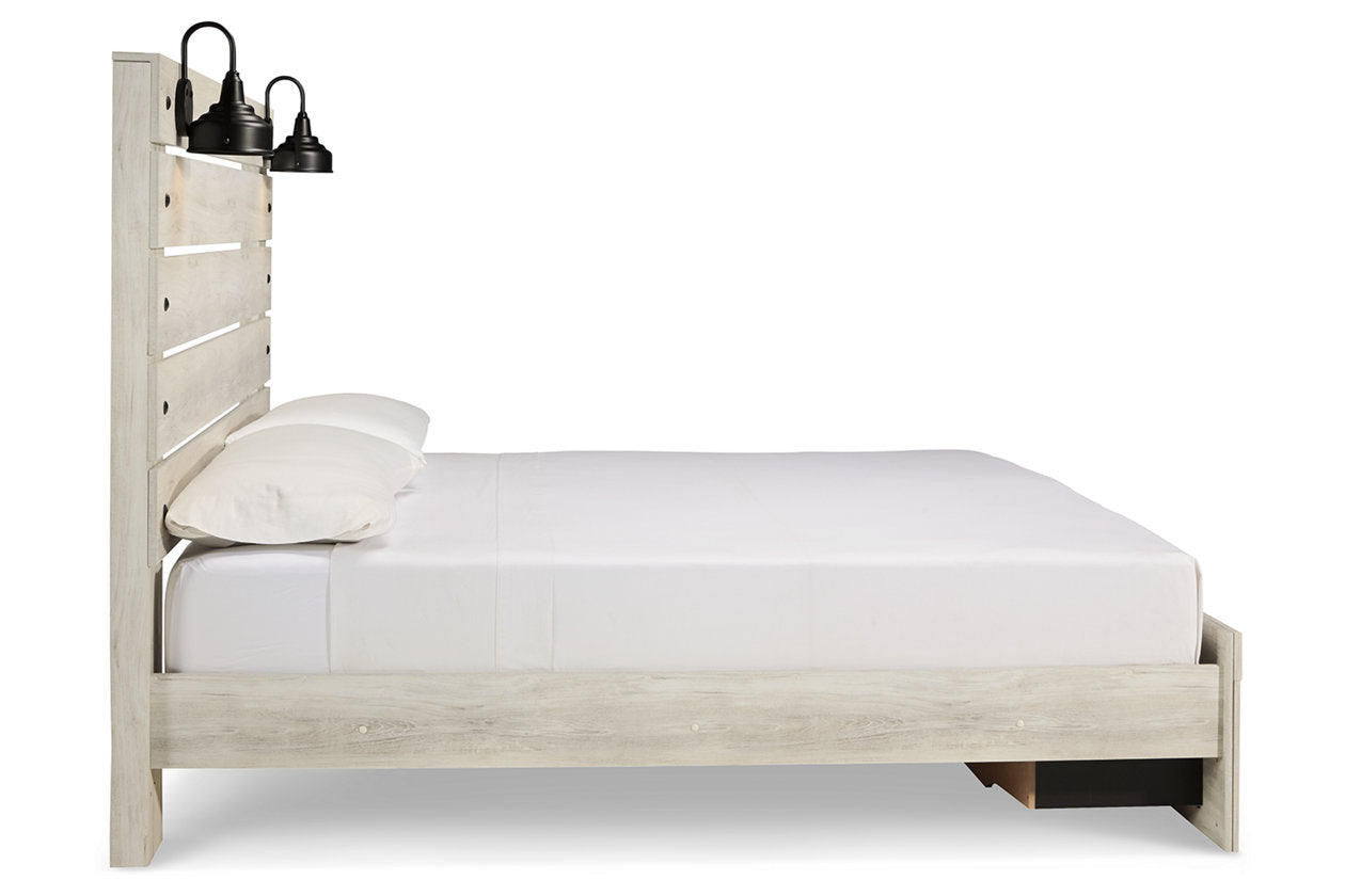Cambeck Whitewash King Panel Bed with 2 Storage Drawers - SET | B192-56S | B192-58 | B192-97 - Bien Home Furniture & Electronics