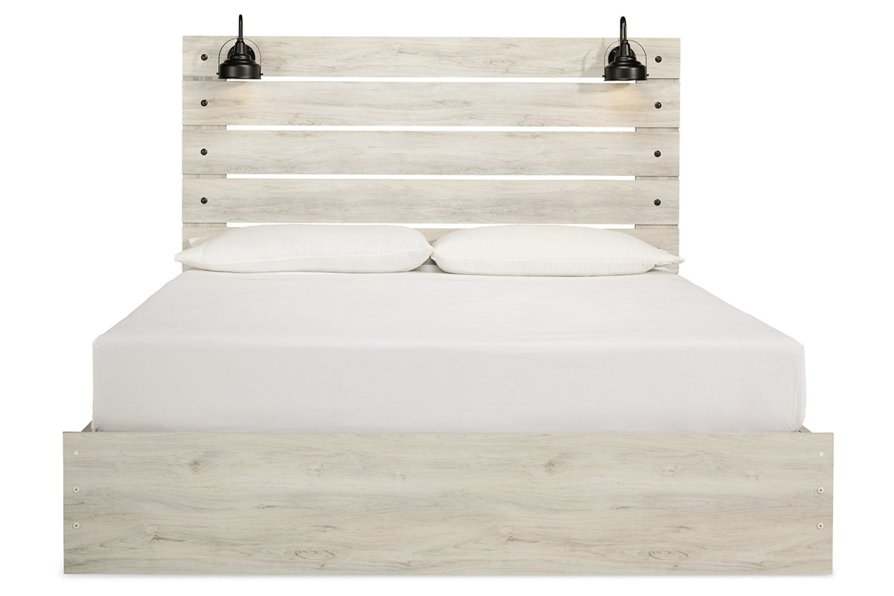 Cambeck Whitewash King Panel Bed with 4 Storage Drawers - SET | B100-14 | B192-56 | B192-58 | B192-60(2) - Bien Home Furniture & Electronics