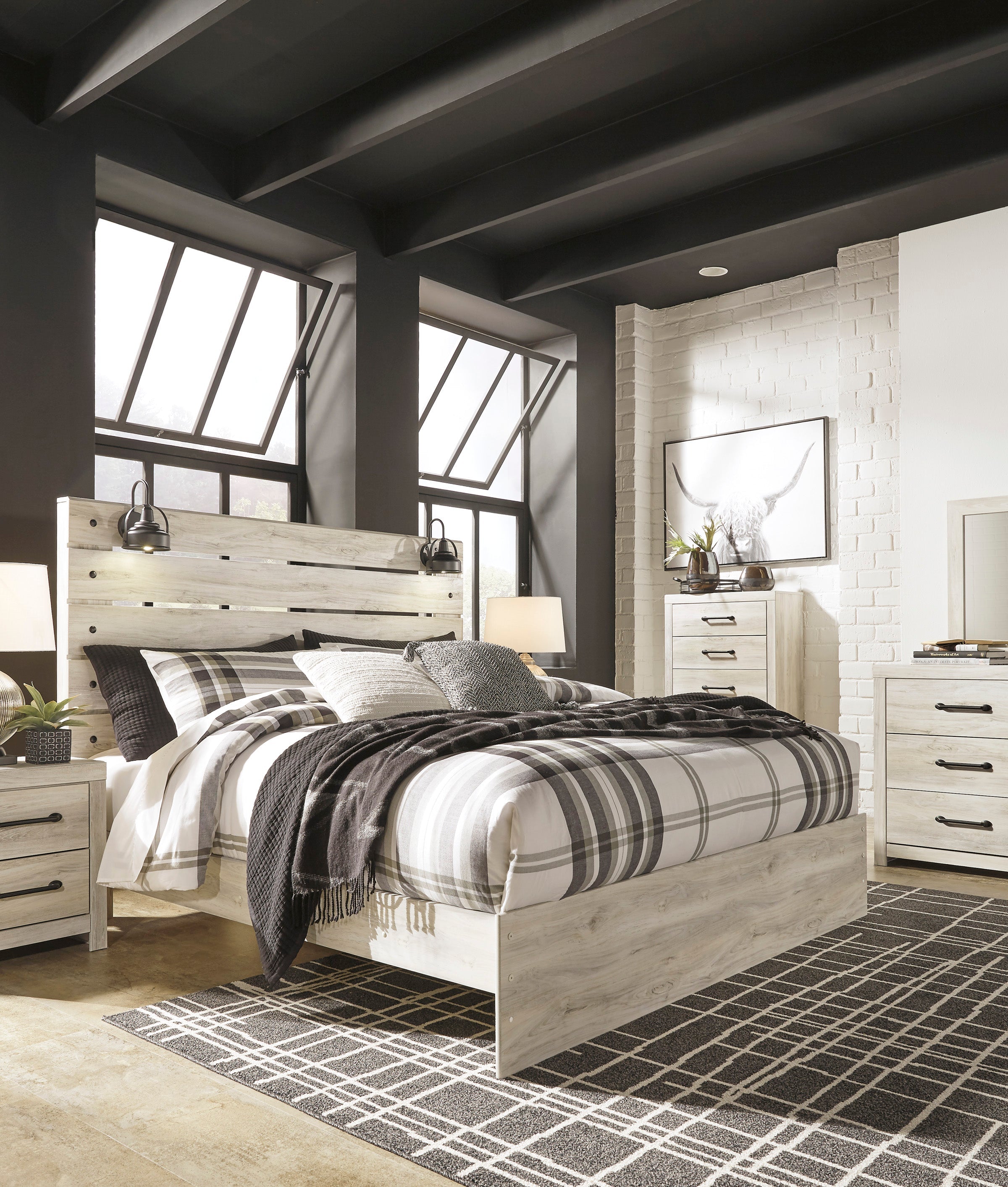 Cambeck Whitewash Panel Bedroom Set - SET | B192-56 | B192-58 | B192-97 | B192-31 | B192-36 | B192-92 | B192-46 - Bien Home Furniture & Electronics