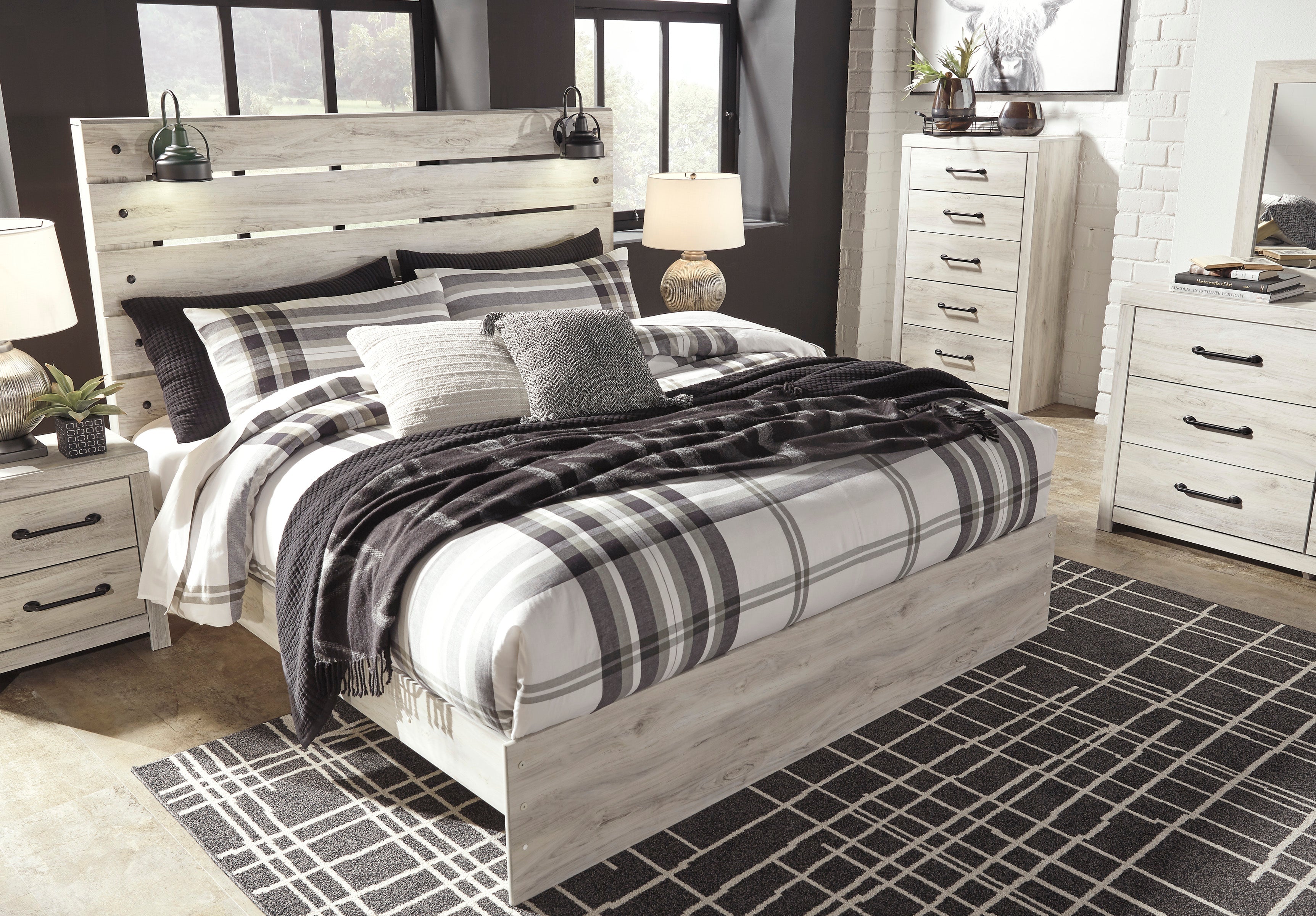 Cambeck Whitewash Panel Bedroom Set - SET | B192-56 | B192-58 | B192-97 | B192-31 | B192-36 | B192-92 | B192-46 - Bien Home Furniture & Electronics