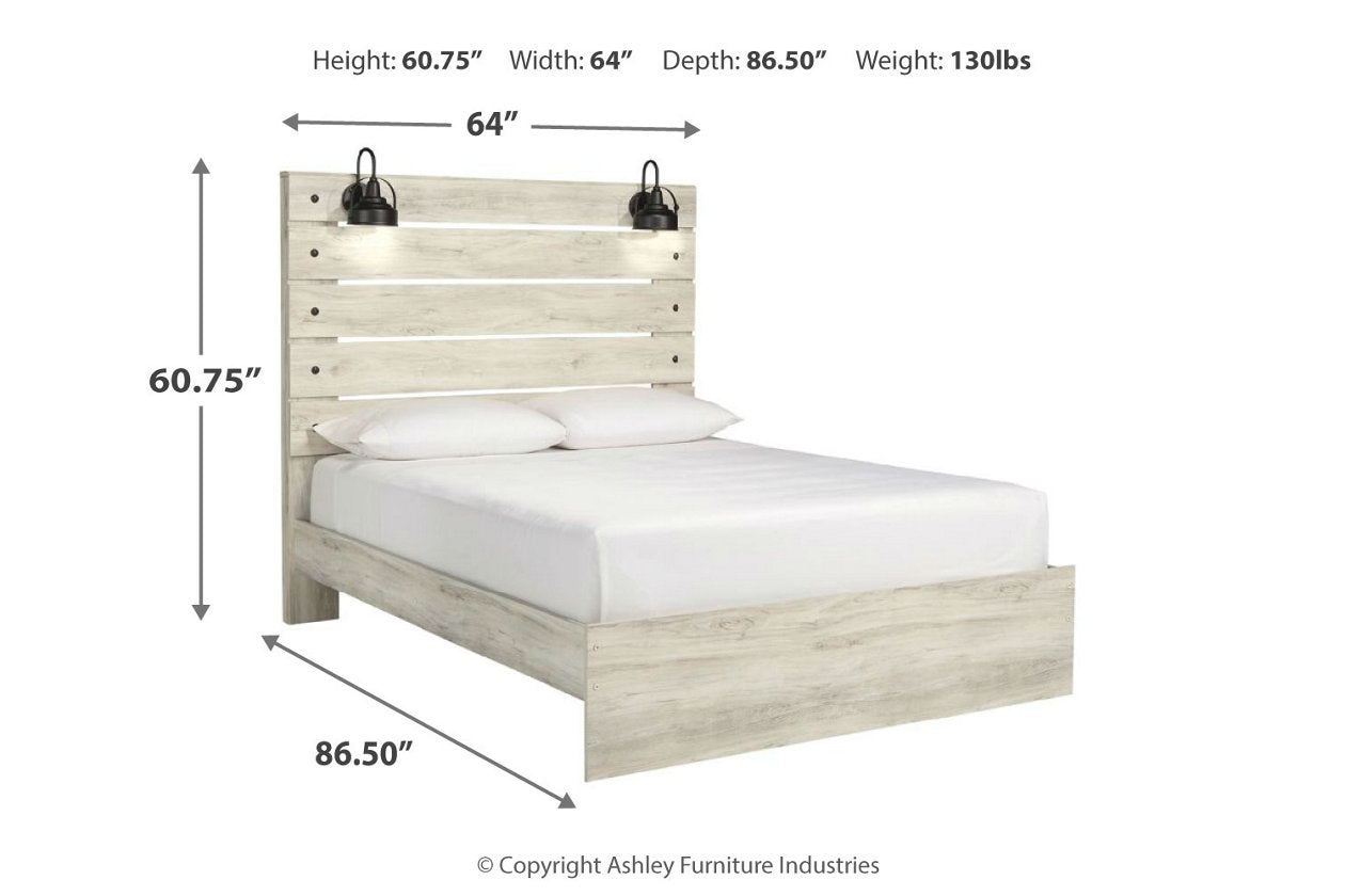 Cambeck Whitewash Queen Panel Bed - SET | B192-54 | B192-57 | B192-96 - Bien Home Furniture & Electronics