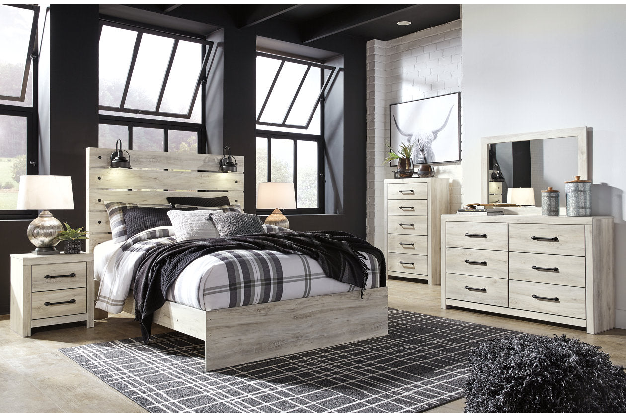 Cambeck Whitewash Queen Panel Bed - SET | B192-54 | B192-57 | B192-96 - Bien Home Furniture & Electronics