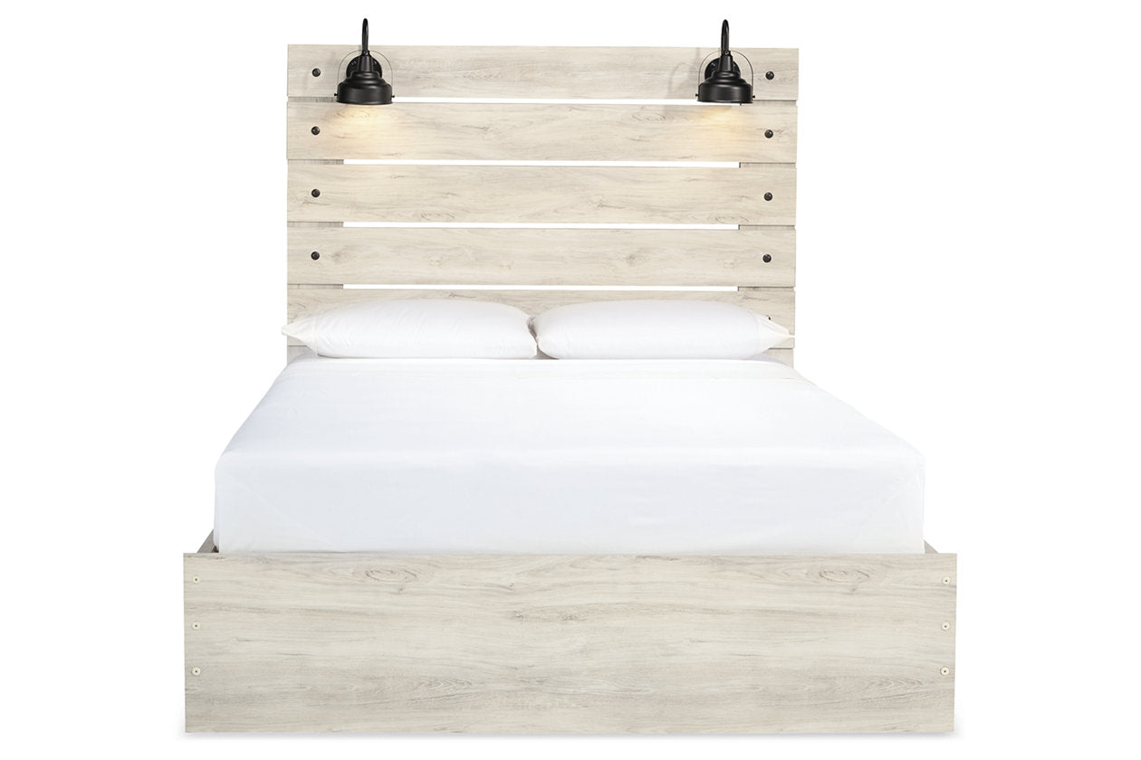 Cambeck Whitewash Queen Panel Bed with 2 Storage Drawers - SET | B100-13 | B192-160 | B192-54 | B192-57 - Bien Home Furniture & Electronics