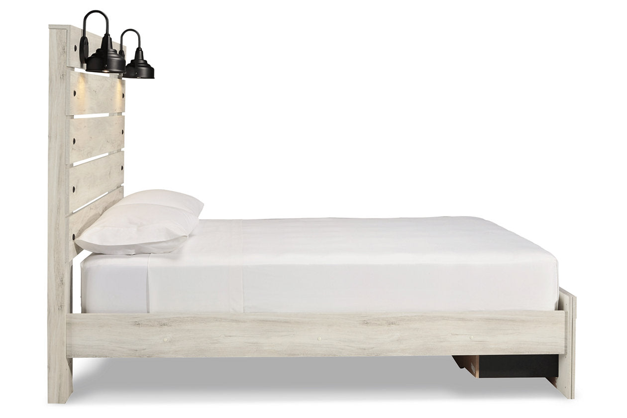 Cambeck Whitewash Queen Panel Bed with 2 Storage Drawers - SET | B192-54S | B192-57 | B192-96 - Bien Home Furniture & Electronics
