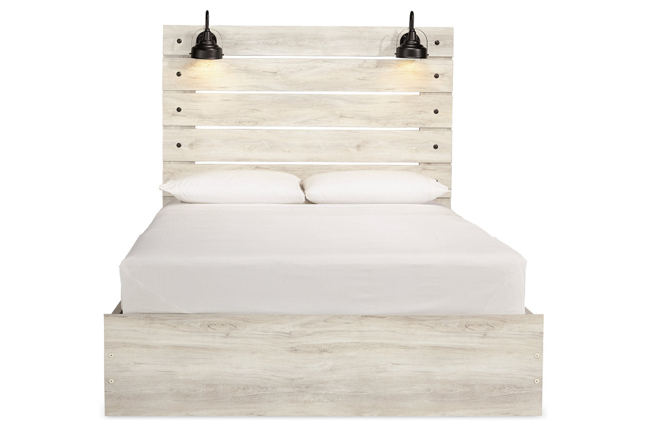Cambeck Whitewash Queen Panel Bed with 4 Storage Drawers - SET | B100-13 | B192-54 | B192-57 | B192-60(2) - Bien Home Furniture & Electronics