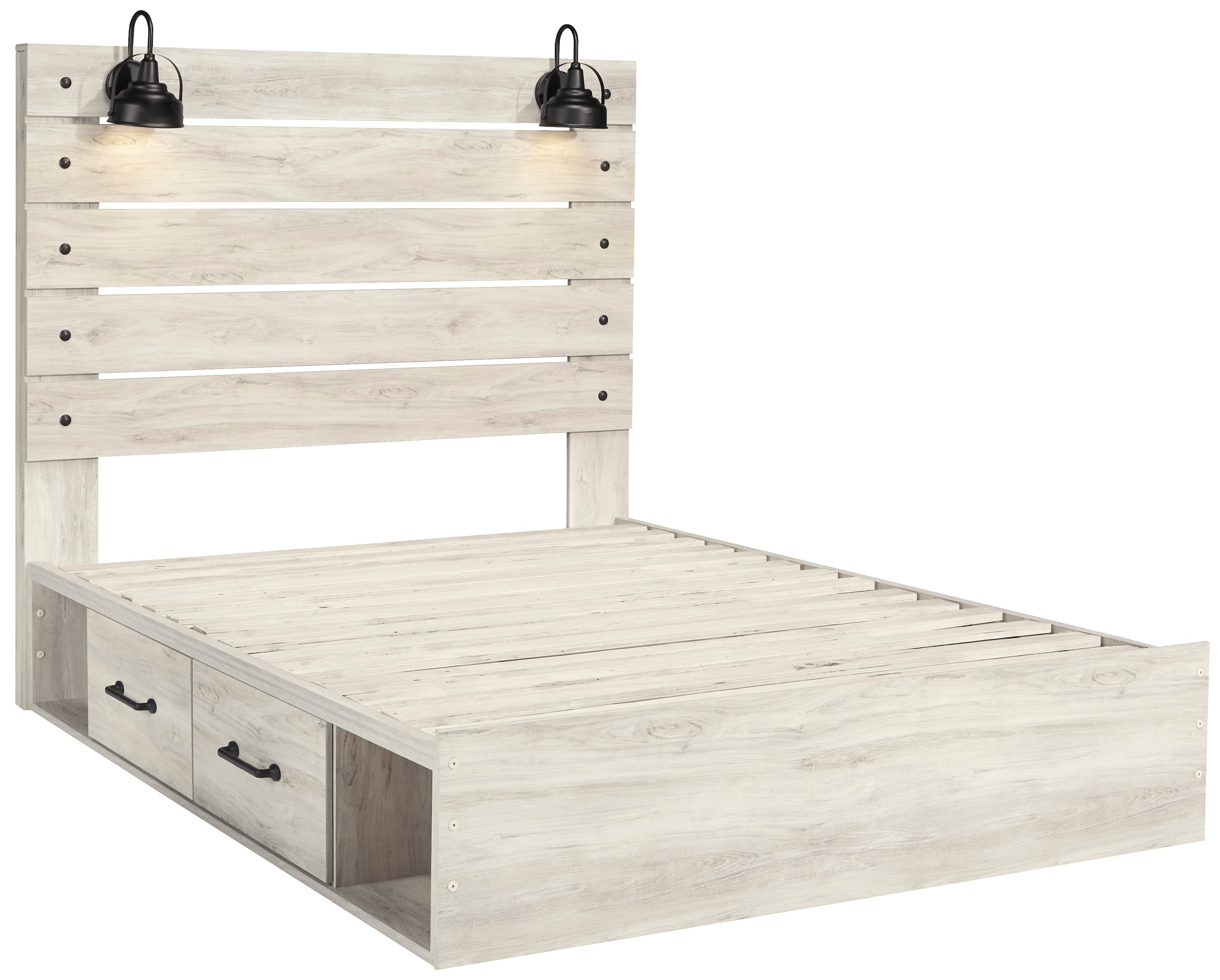 Cambeck Whitewash Side Storage Platform Bedroom Set - SET | B192-56 | B192-58 | B192-160 | B192-31 | B192-36 | B192-92 | B192-46 | B100-14 - Bien Home Furniture & Electronics