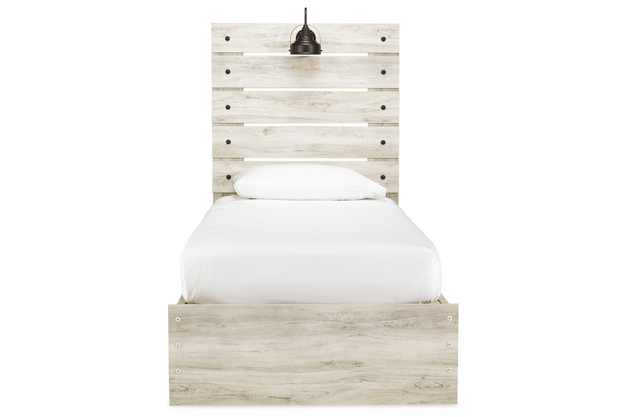 Cambeck Whitewash Twin Panel Bed with 2 Storage Drawers - SET | B100-11 | B192-150 | B192-52 | B192-53 - Bien Home Furniture & Electronics