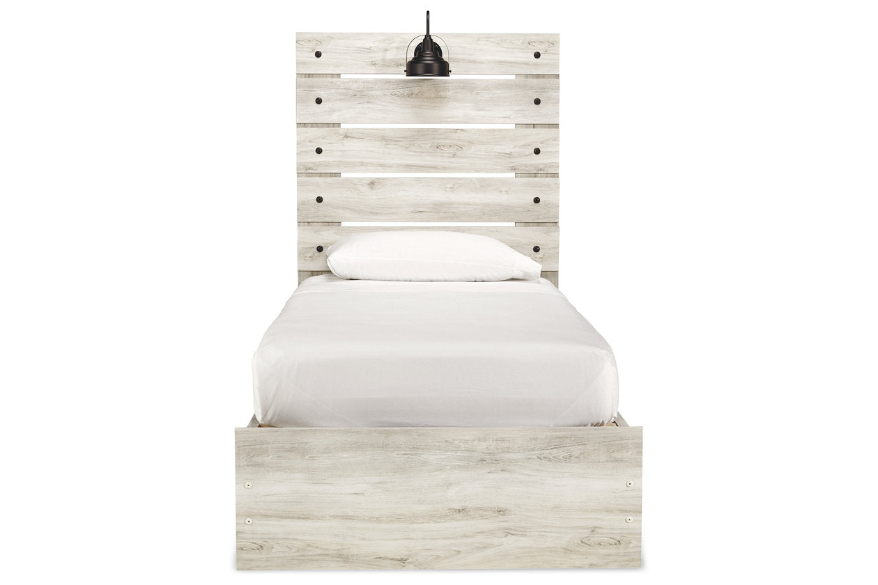 Cambeck Whitewash Twin Panel Bed with 4 Storage Drawers - SET | B100-11 | B192-50(2) | B192-52 | B192-53 - Bien Home Furniture & Electronics