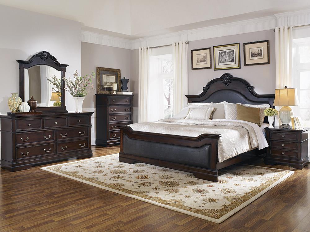 Cambridge Cappuccino Panel Bedroom Set - SET | 203191Q | 203192 | 203195 - Bien Home Furniture &amp; Electronics