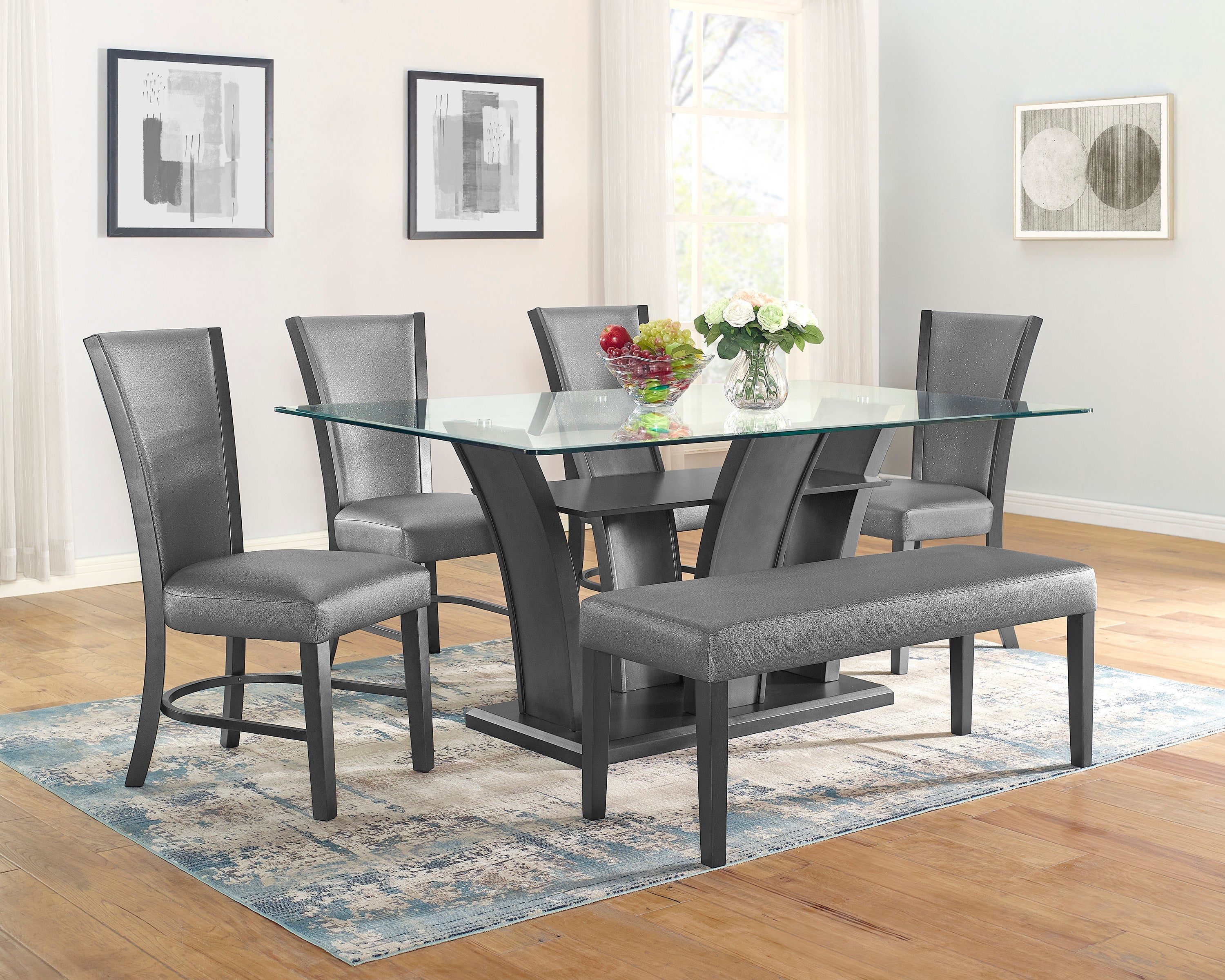 Camelia Gray Dining Table - SET | 1216T-4272-BSL | 1216T-4272-GL - Bien Home Furniture & Electronics