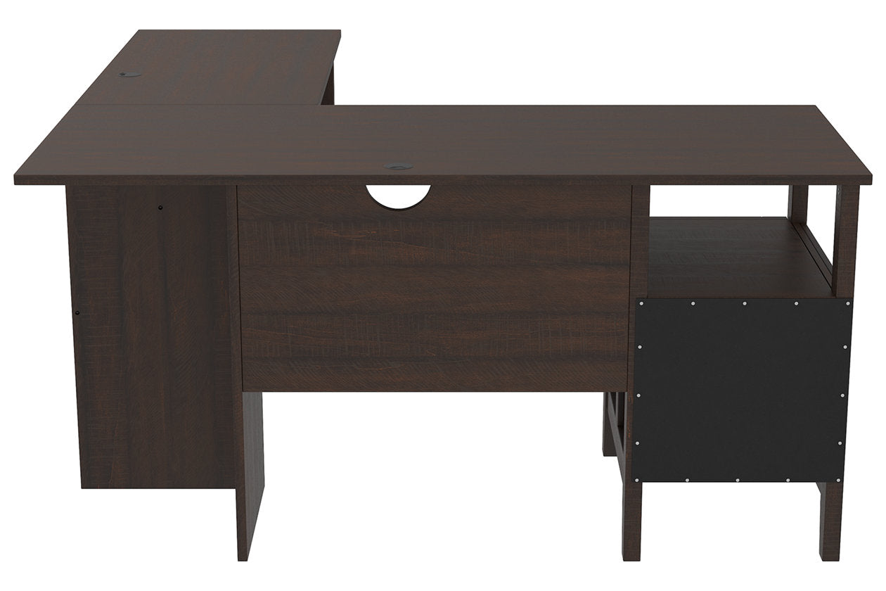 Camiburg Warm Brown 2-Piece Home Office Desk - SET | H283-34 | H283-34R - Bien Home Furniture &amp; Electronics