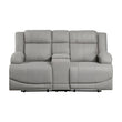Camryn Gray Double Reclining Loveseat with Center Console - 9207GRY-2 - Bien Home Furniture & Electronics