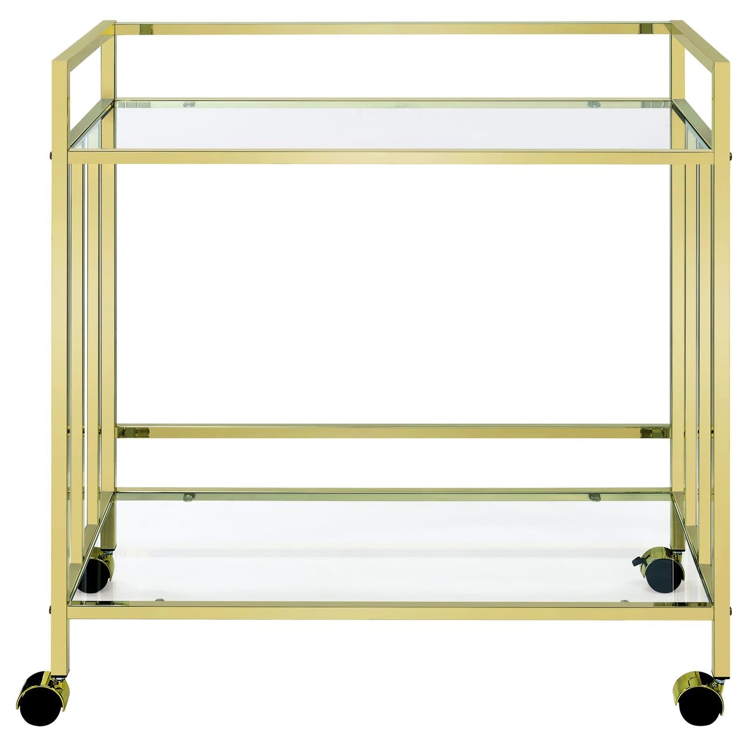 Cara Brass Rectangular Glass Bar Cart - 181381 - Bien Home Furniture & Electronics