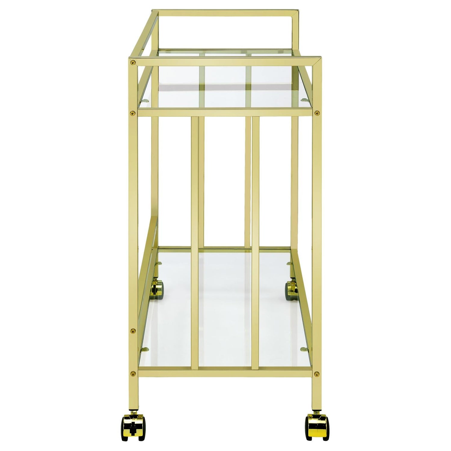 Cara Brass Rectangular Glass Bar Cart - 181381 - Bien Home Furniture & Electronics