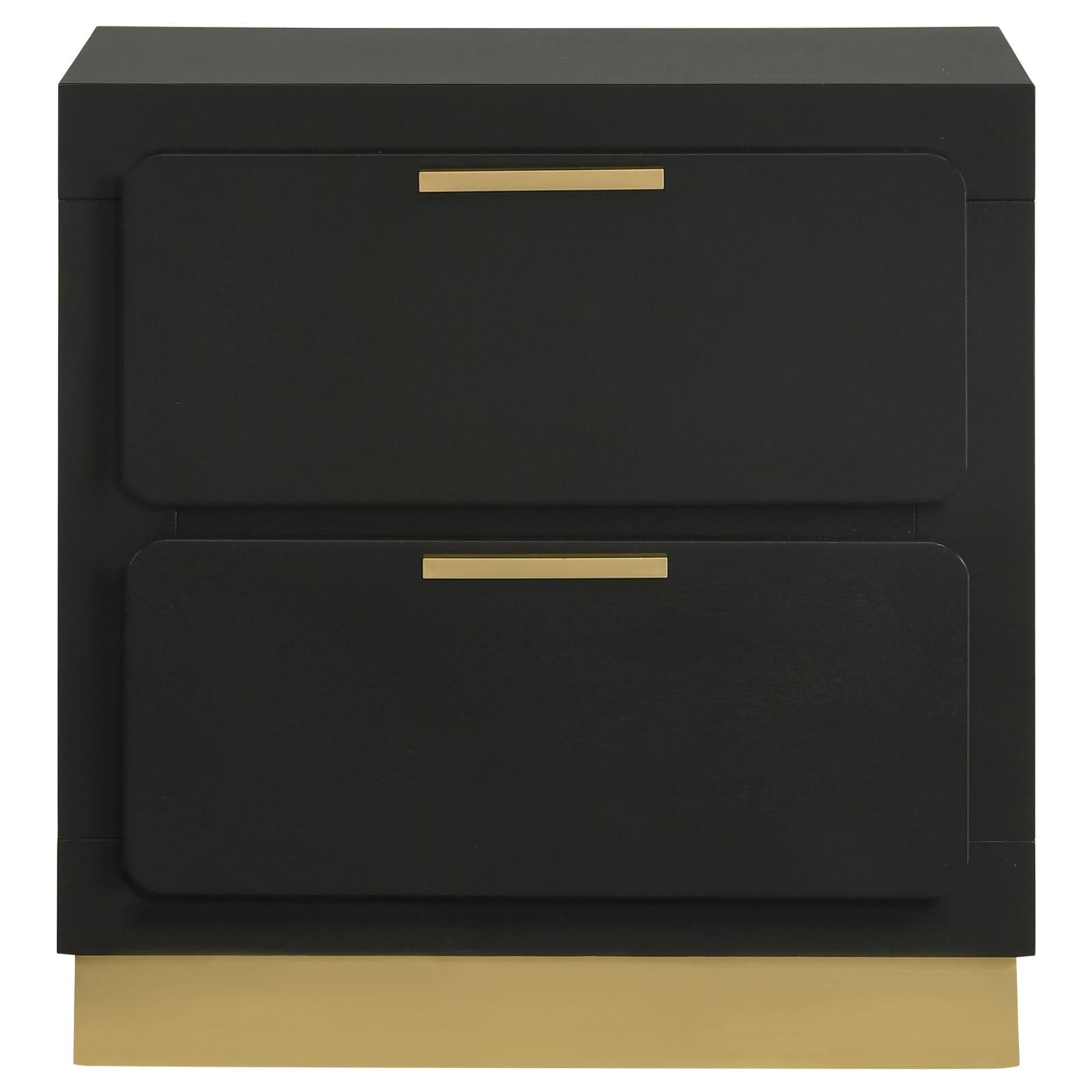 Caraway 2-drawer Nightstand Bedside Table Black - 224782 - Bien Home Furniture & Electronics