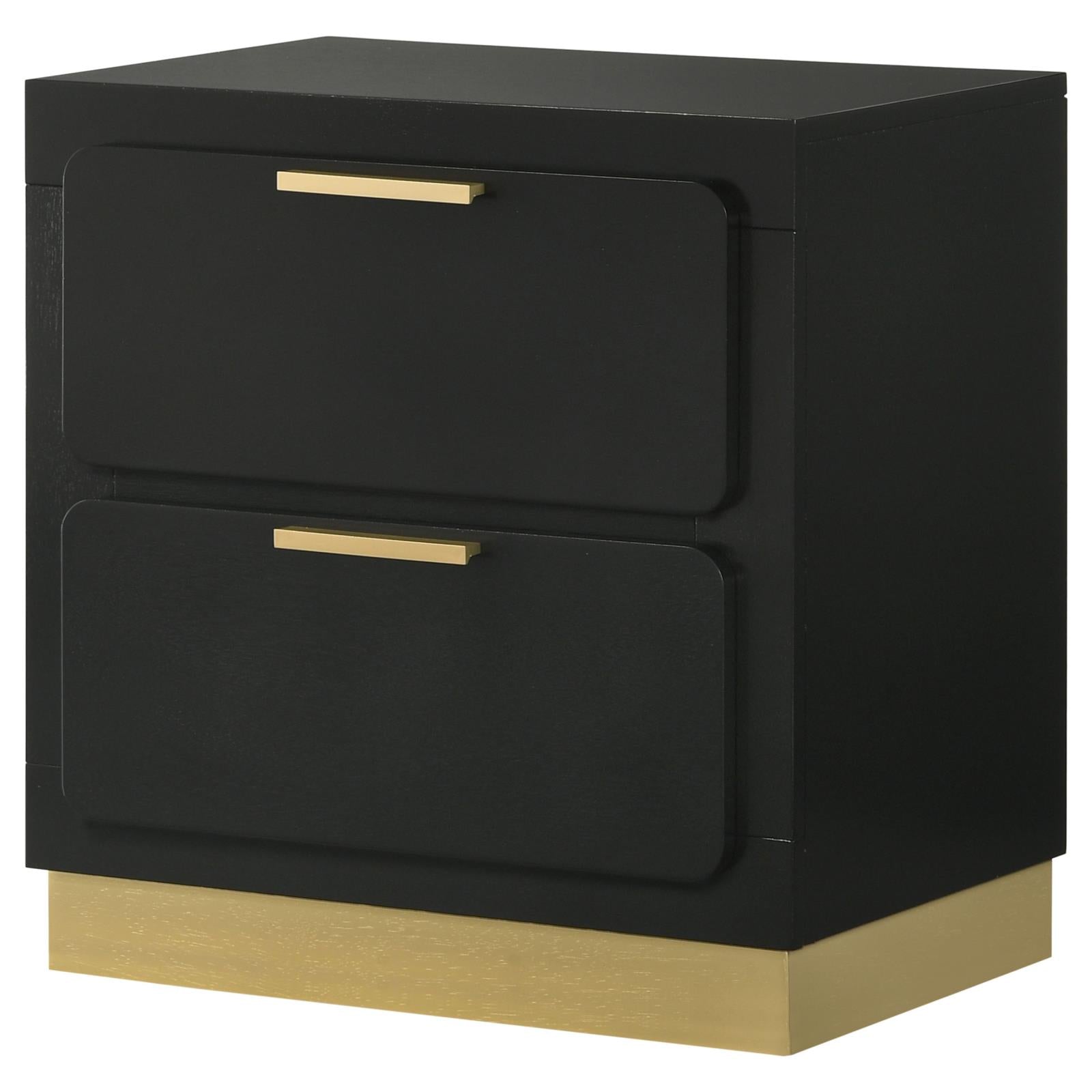 Caraway 2-drawer Nightstand Bedside Table Black - 224782 - Bien Home Furniture & Electronics