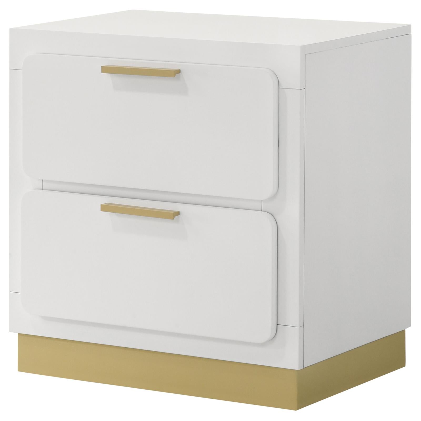 Caraway 2-drawer Nightstand Bedside Table White - 224772 - Bien Home Furniture & Electronics