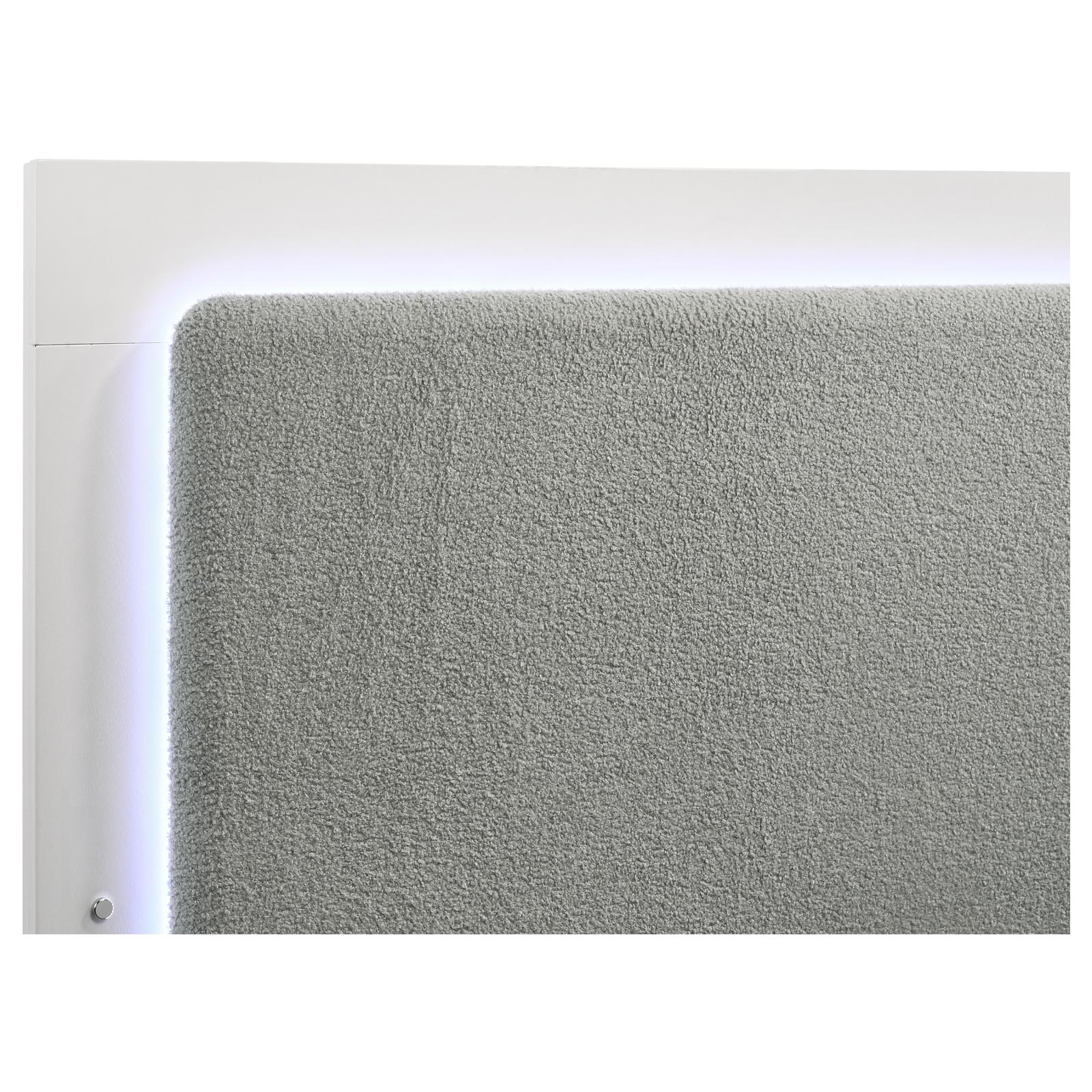 Caraway Eastern King Bed with LED Headboard White and Grey - 224771KE - Bien Home Furniture & Electronics