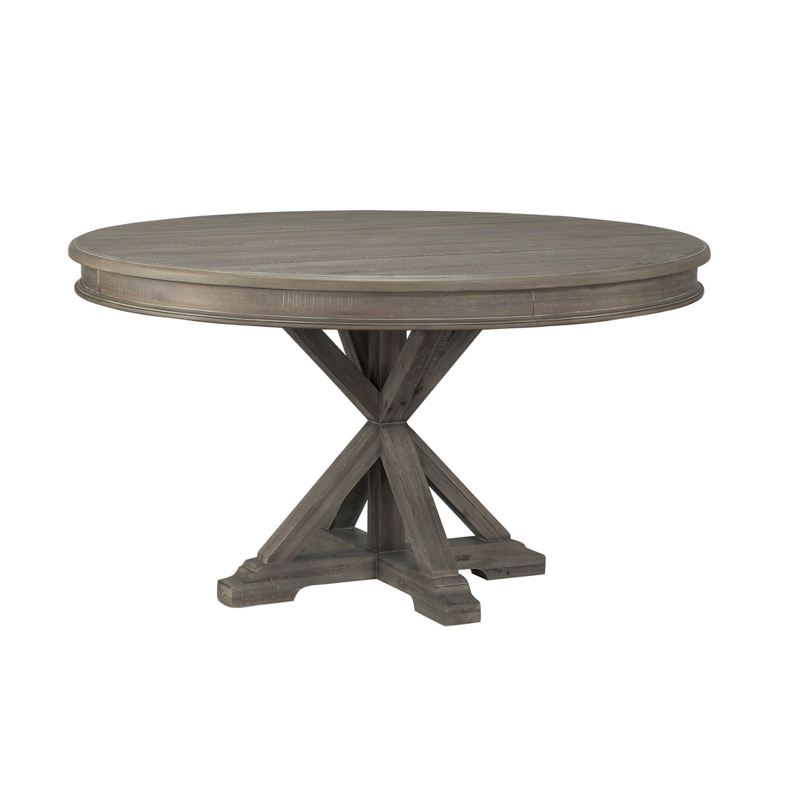 Cardano Driftwood Brown Round Dining Table - SET | 1689BR-54 | 1689BR-54B - Bien Home Furniture &amp; Electronics